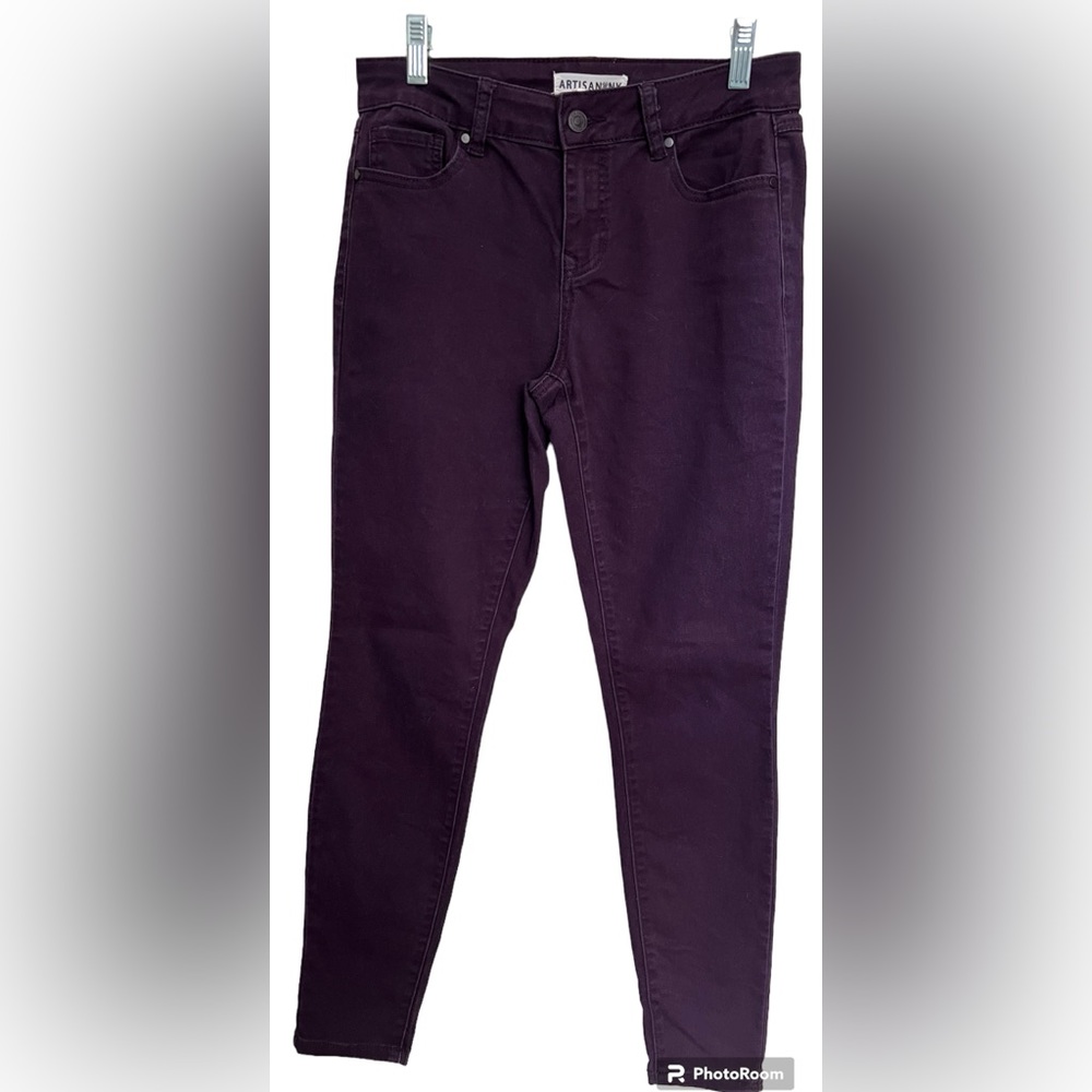 ARTISAN NY Slim Fit Plum Pants, Size 4